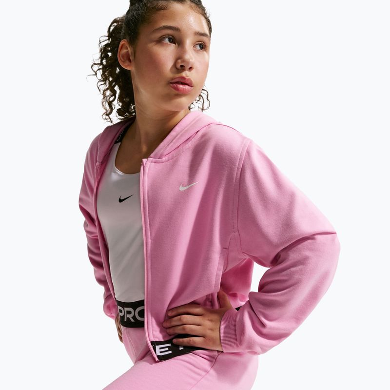 Детски суитшърт Nike Pro Fleece pink rise/pink rise/black/white 5