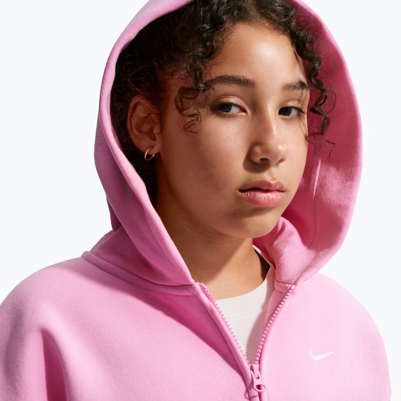Детски суитшърт Nike Sportswear Studio Fleece pink rise/white 6