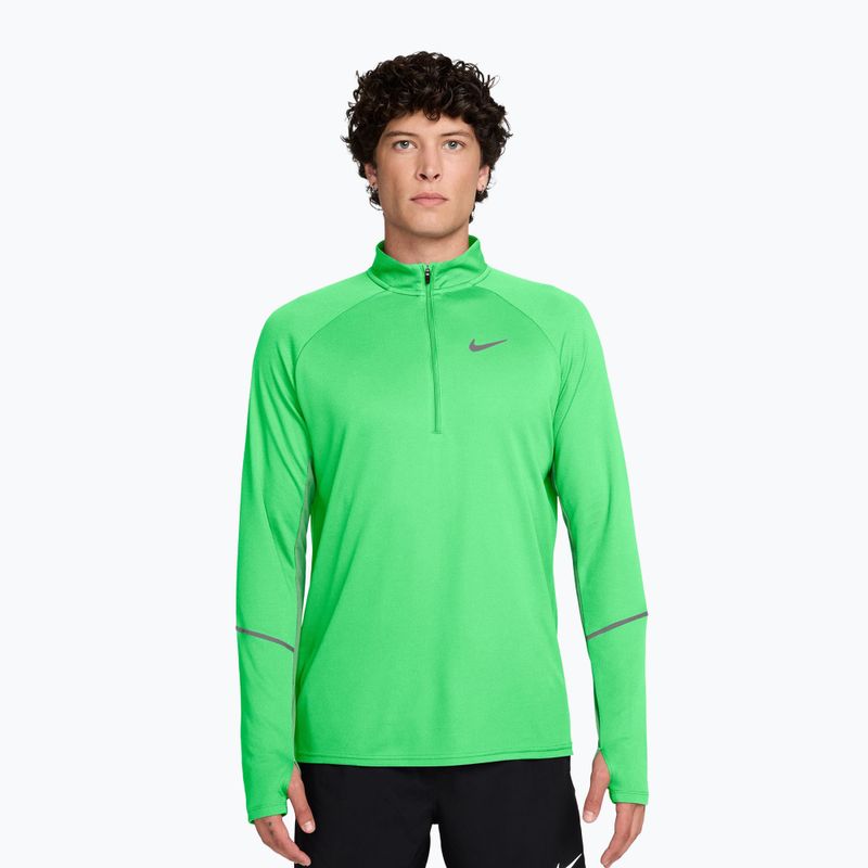 Мъжки суитшърт за бягане Nike Miler Dri-Fit UV 1/2 Zip illusion green