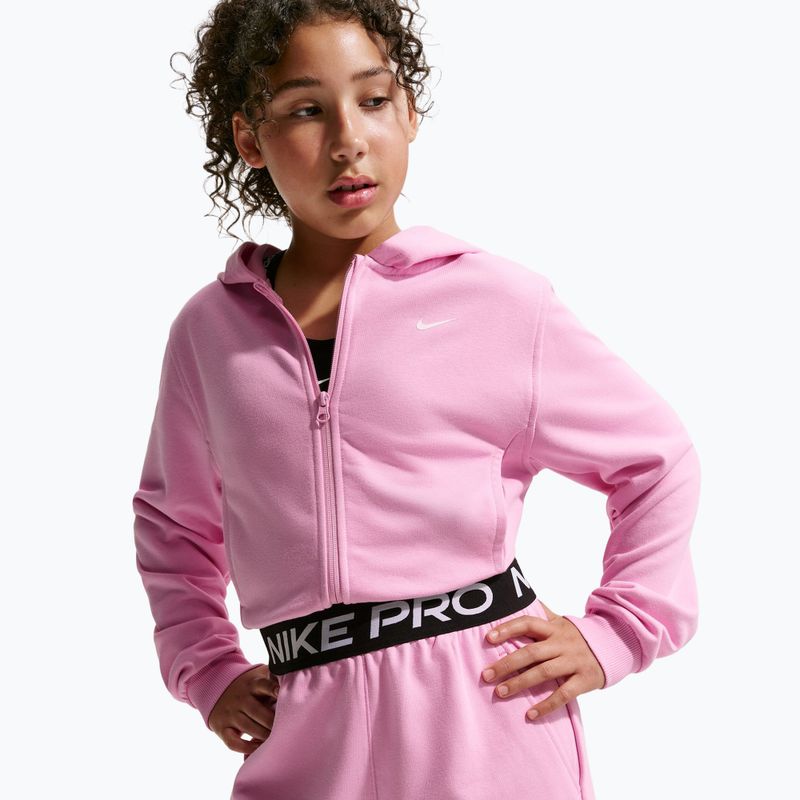 Детски къси панталони/шорти Nike Pro Fleece pink rise/pink rise/black/white 4