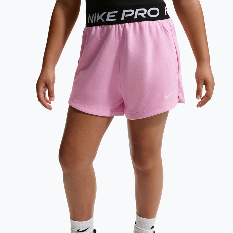 Детски къси панталони/шорти Nike Pro Fleece pink rise/pink rise/black/white 5