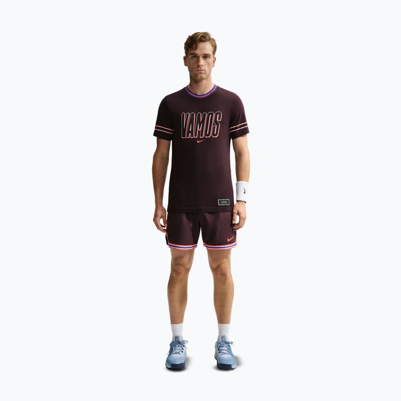 Мъжка тениска Nike Court Dri-FIT Cotton burgundy ash 2