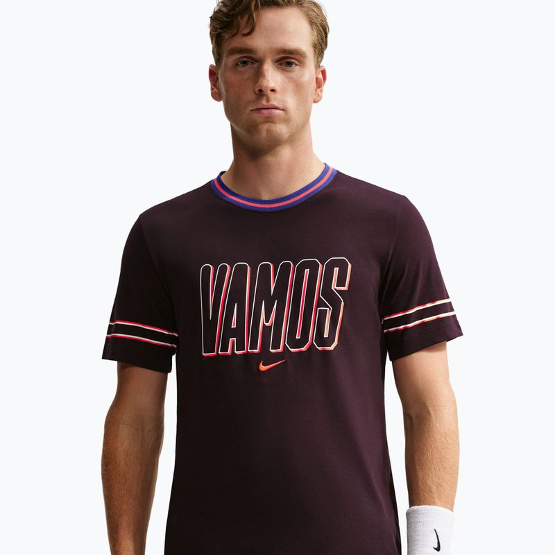 Мъжка тениска Nike Court Dri-FIT Cotton burgundy ash 4