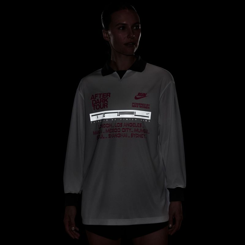Дамска блуза за бягане с дълъг ръкав Nike After Dark Tour white/anthracite 4