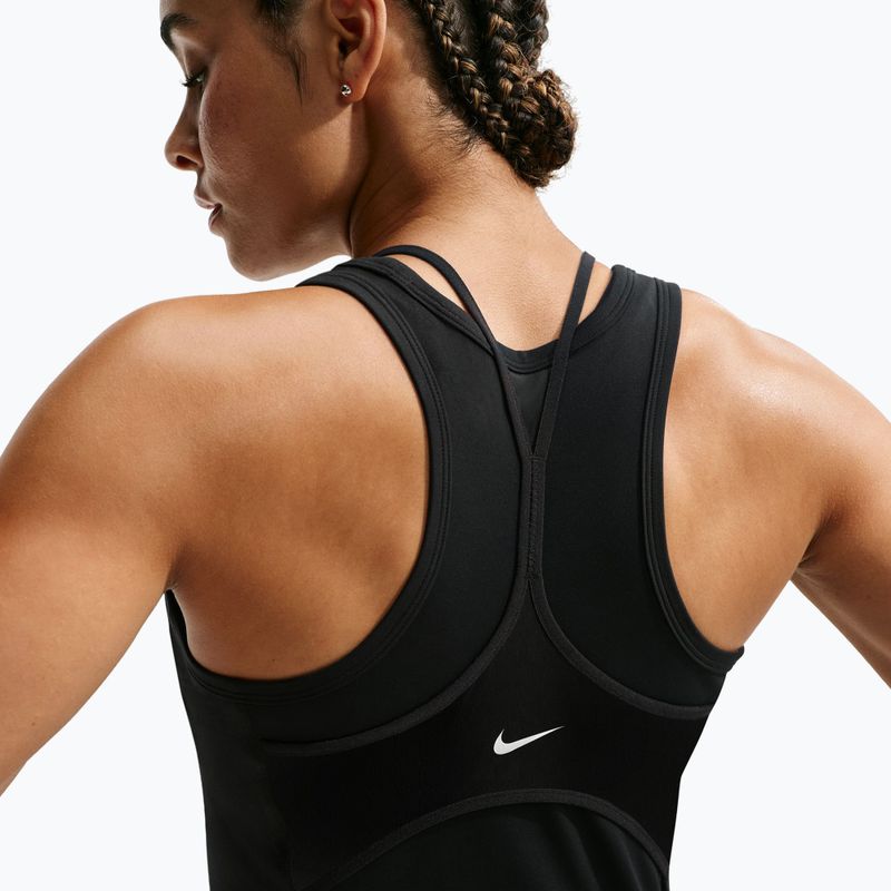 Дамска тренировъчна тениска Nike One black/black/university red/white 4