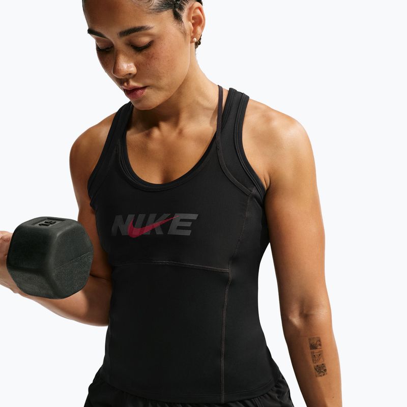 Дамска тренировъчна тениска Nike One black/black/university red/white 5