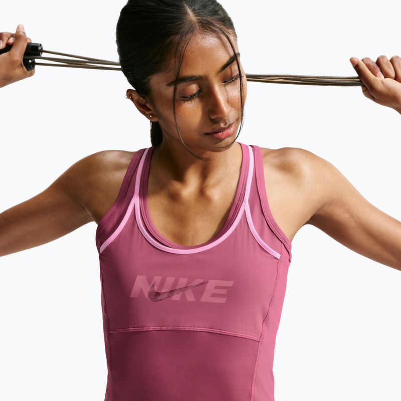 Дамска тренировъчна тениска Nike One pink smoke/pink rise/mystic dates/white 5