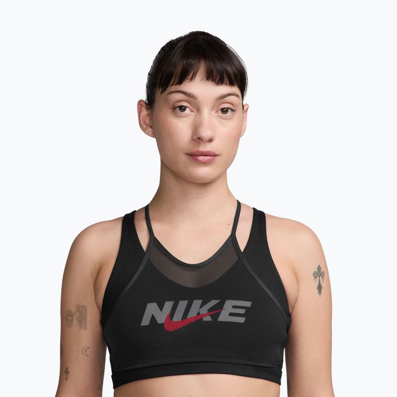 Спортен сутиен Nike One black/smoke grey/university red