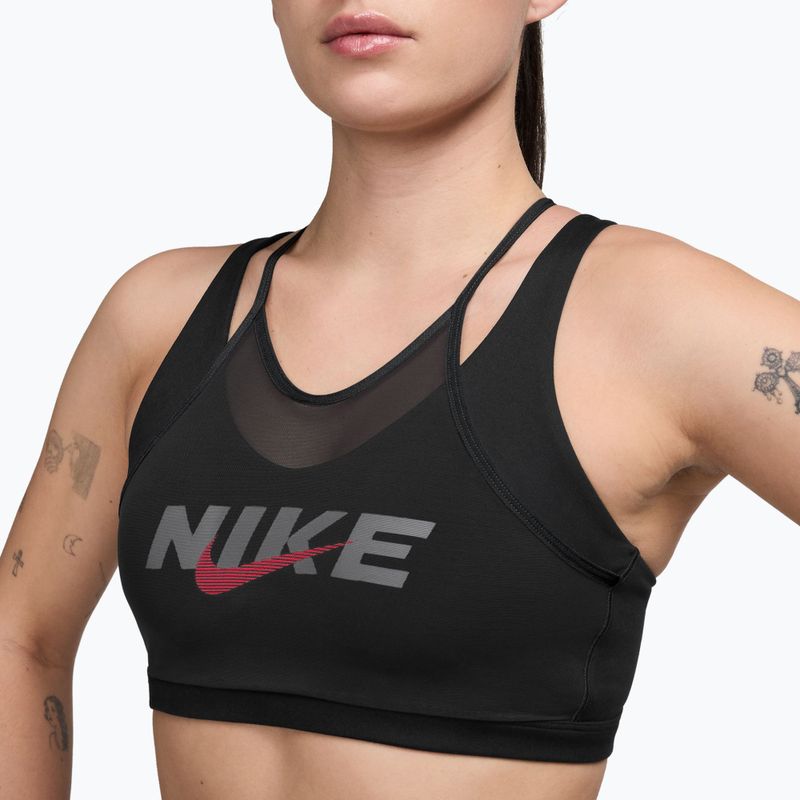 Спортен сутиен Nike One black/smoke grey/university red 3