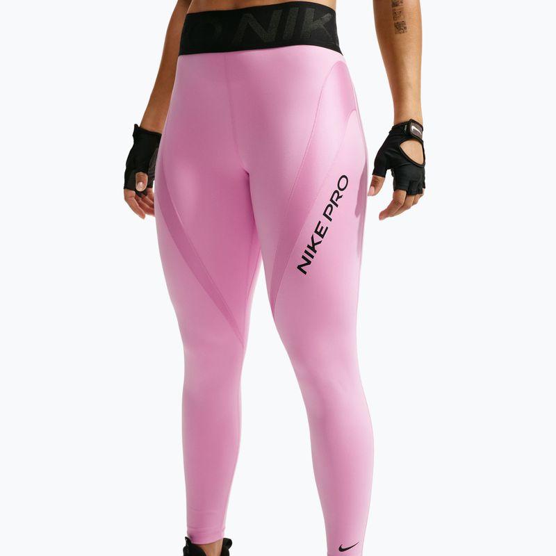Дамски тренировъчен клин Nike Pro Sculpt High-Waisted 7/8 pink rise/black/black 4