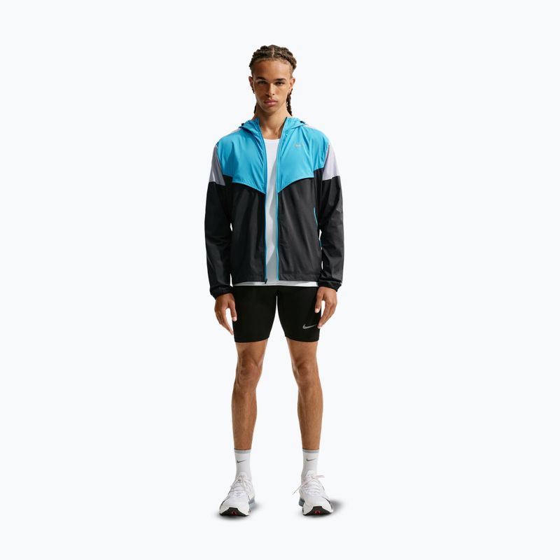 Мъжко яке за бягане Nike Impossibly Light Windrunner black/light current blue/wolf grey 2