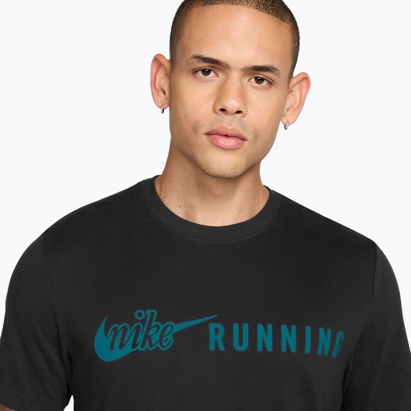 Мъжка тениска за бягане Nike Dri-Fit Running T-Shirt black/bright spruce 3