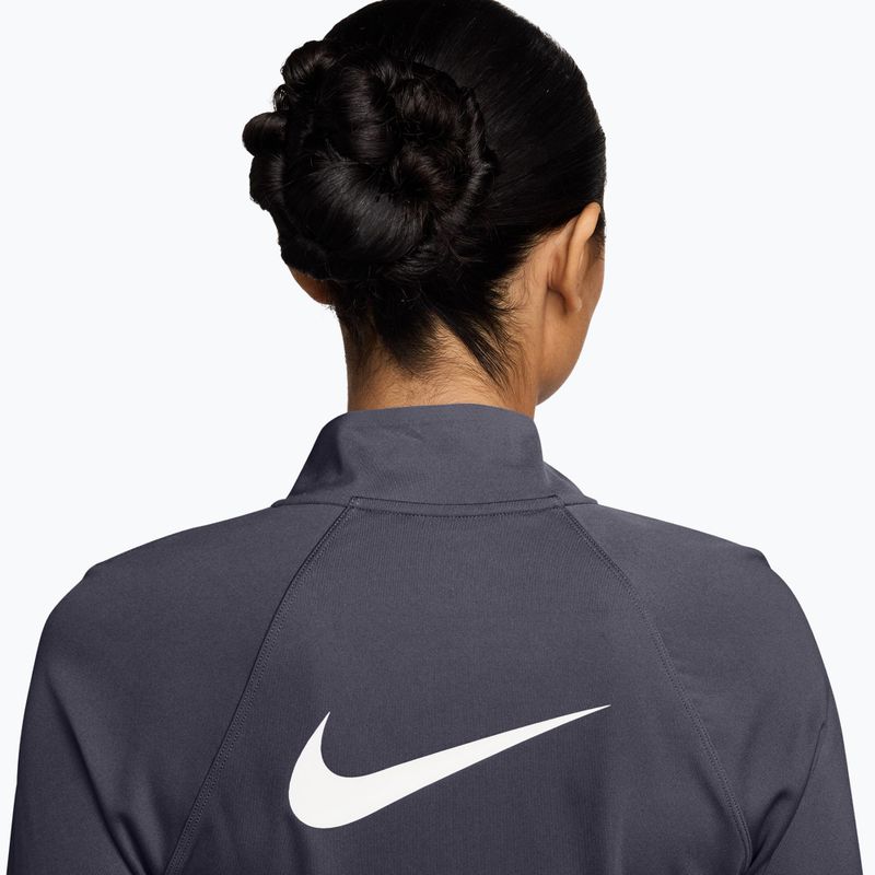 Дамска блуза за бягане с дълъг ръкав Nike Tempo Swoosh Run Dri-Fit 1/4-Zip LS gridiron/white 3