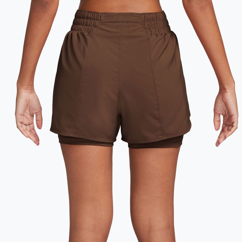 Дамски шорти Nike One Dri-Fit High-Waisted 3" 2In1 cacao wow/white 2