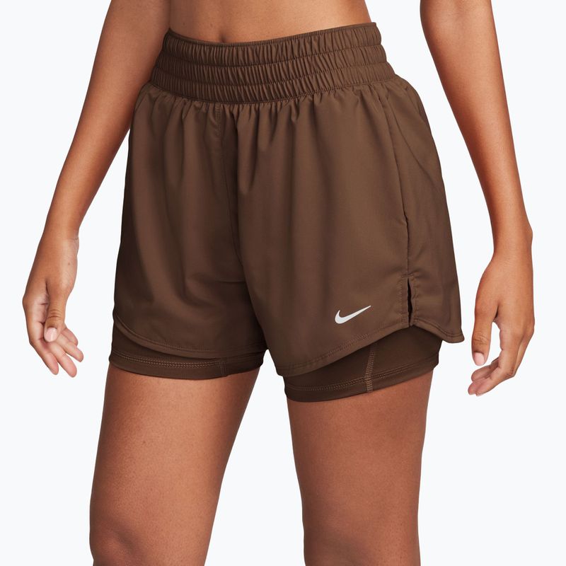 Дамски шорти Nike One Dri-Fit High-Waisted 3" 2In1 cacao wow/white 3