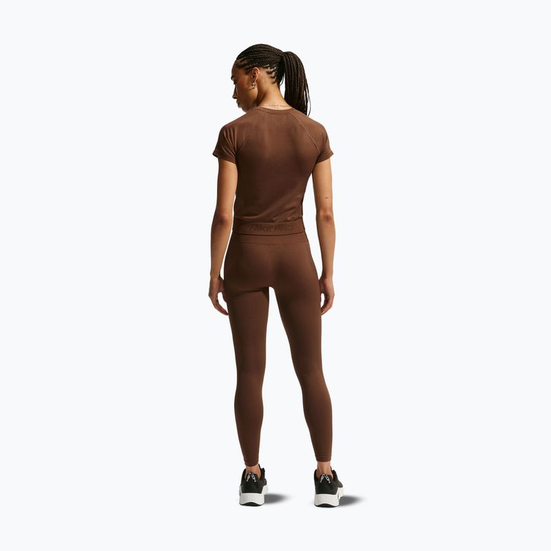 Дамска тренировъчна тениска Nike Pro Seamless Dri-Fit SS cacao wow 3