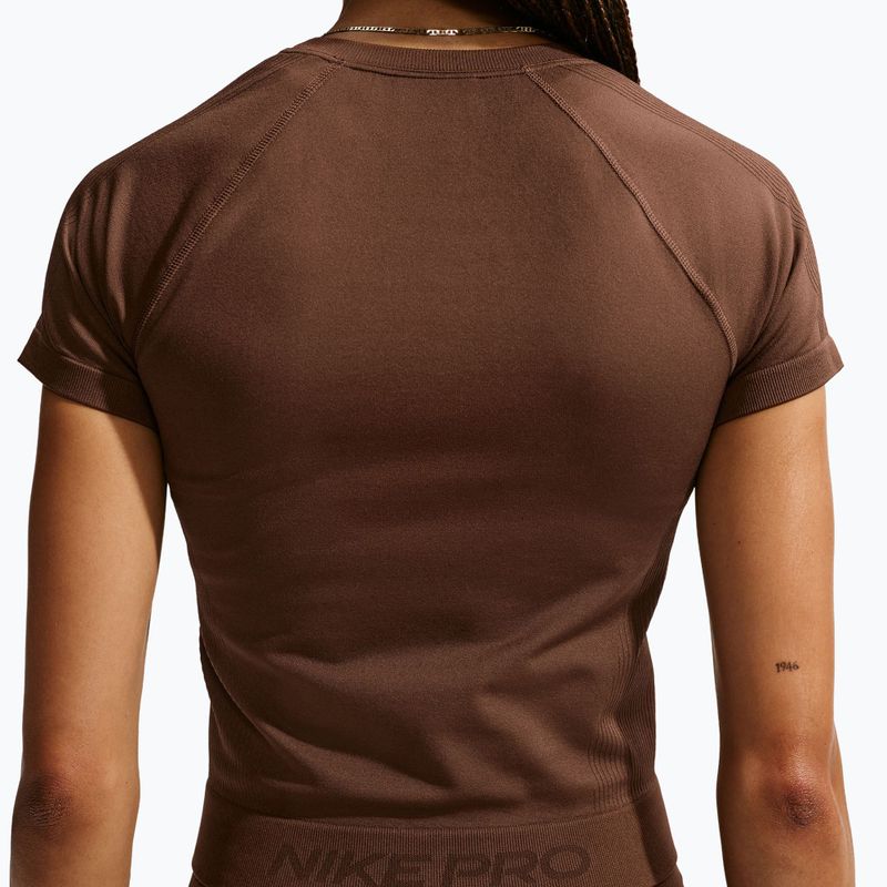 Дамска тренировъчна тениска Nike Pro Seamless Dri-Fit SS cacao wow 5