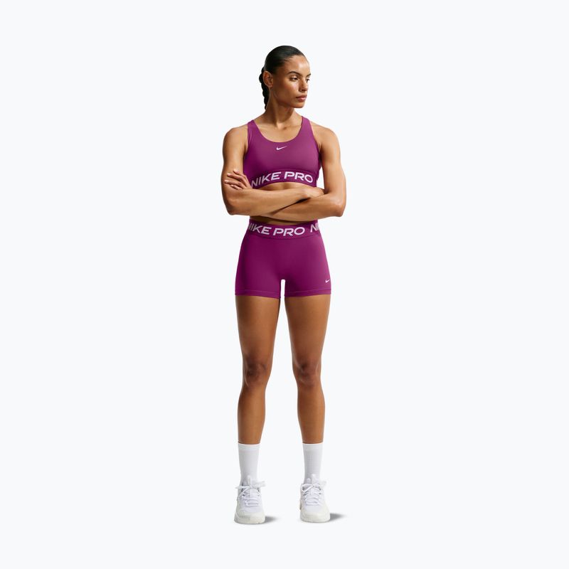 Дамски шорти Nike Pro Mid-Rise Biker 3" true berry/white 2