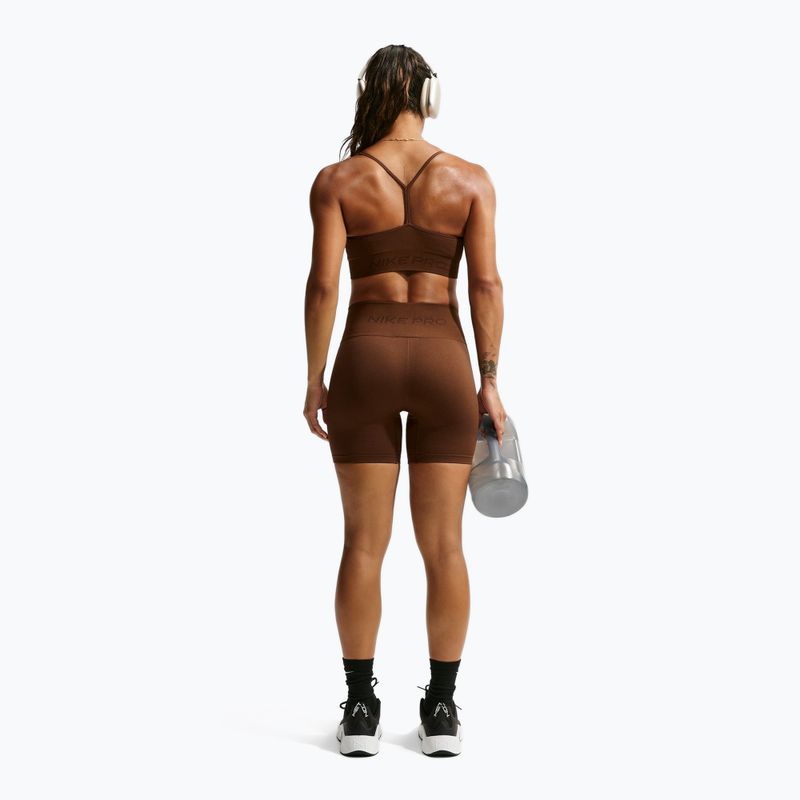 Дамски шорти Nike Pro Seamless High-Waisted Biker 5" cacao wow 3