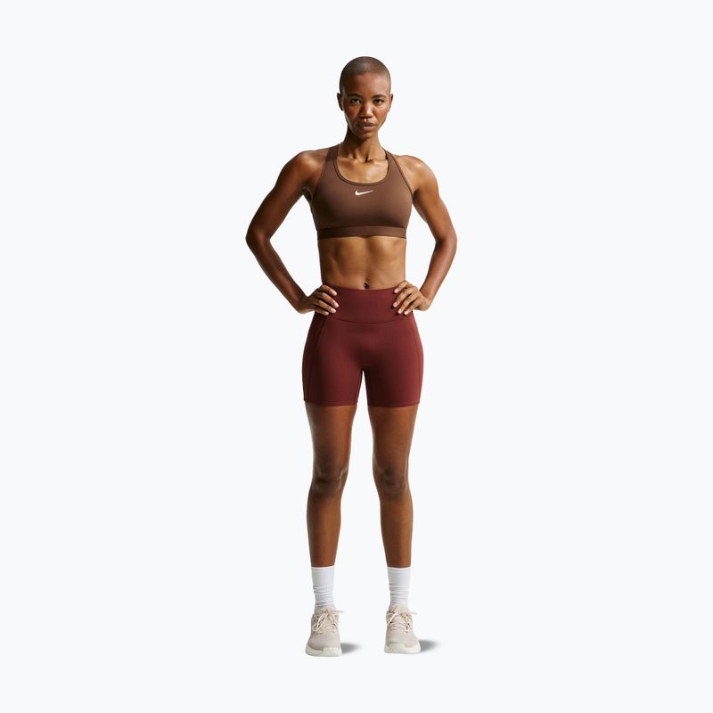 Дамски спортен сутиен Nike Swoosh Medium Support cacao wow/white 2
