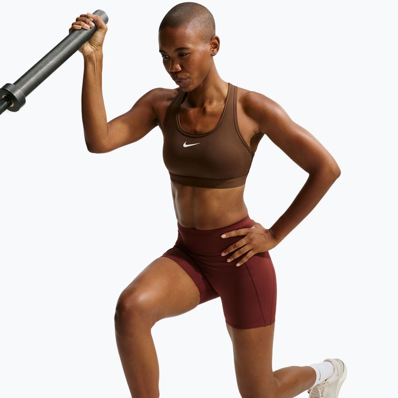 Дамски спортен сутиен Nike Swoosh Medium Support cacao wow/white 6
