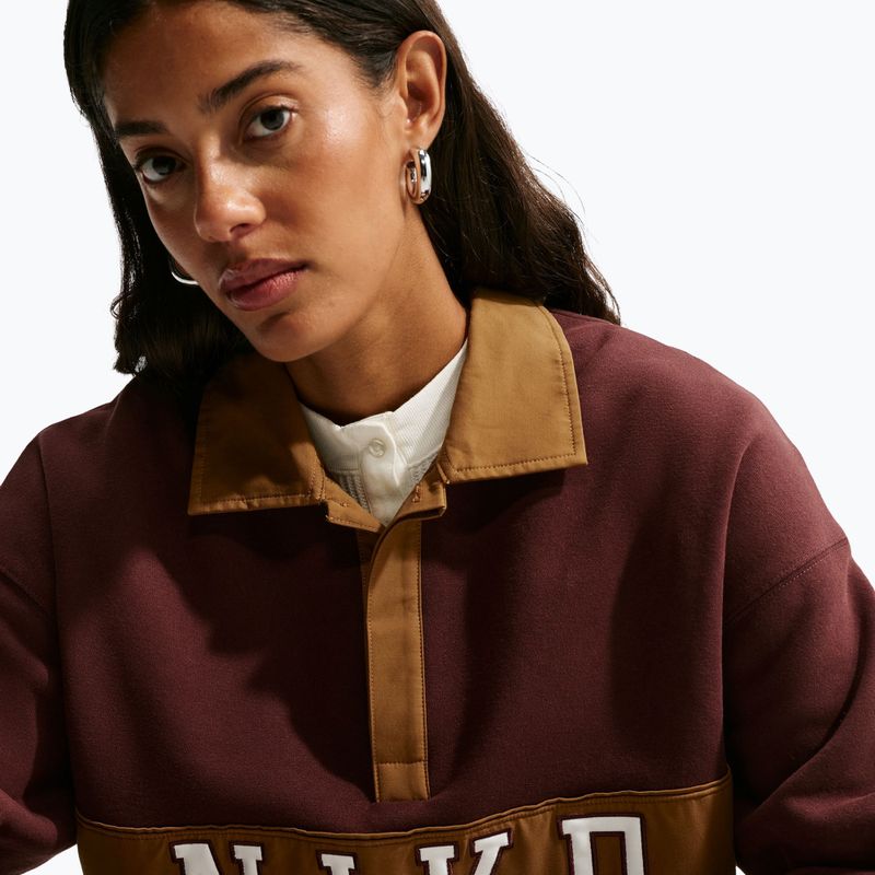 Дамски суитшърт Nike Studio Fleece Medium Weight mystic dates/light british tan/sail 5