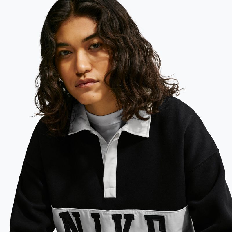 Дамски суитшърт Nike Studio Fleece Medium Weight total black/sail/sail 5