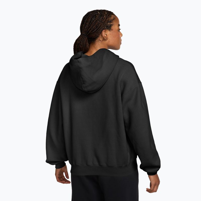 Дамски суитшърт Nike Studio Fleece Medium Weight Oversized Full Zip total black/sail 2