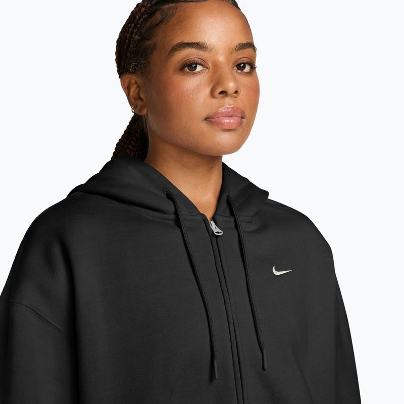 Дамски суитшърт Nike Studio Fleece Medium Weight Oversized Full Zip total black/sail 3