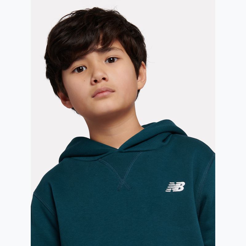 Детски суитшърт New Balance Brush Back Small Logo Hoodie medusa green 5