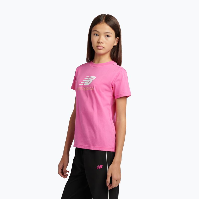 Детска тениска New Balance Jersey Stacked Logo Tee pink satin 4
