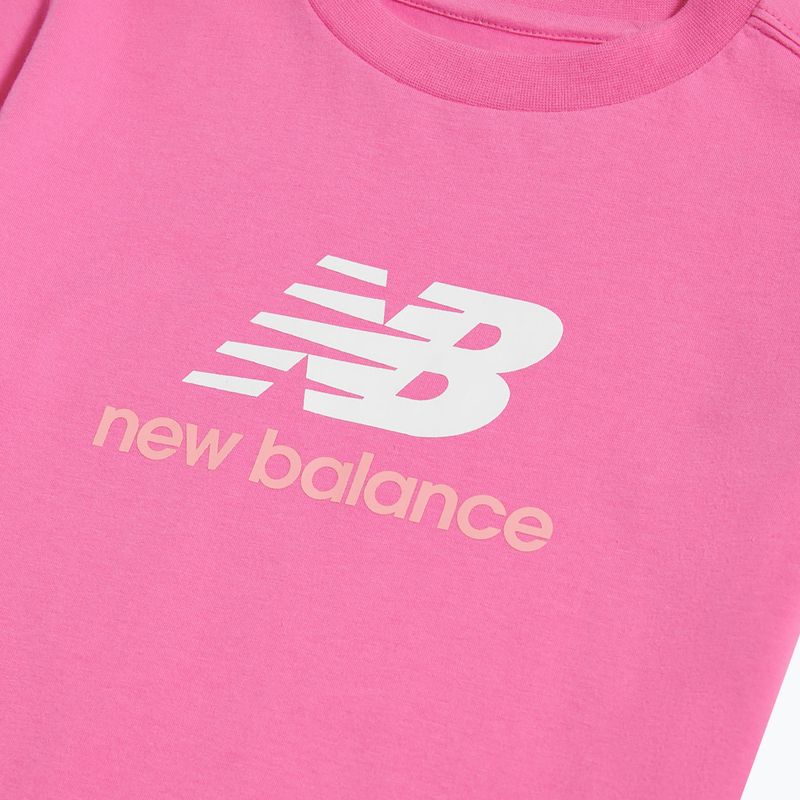 Детска тениска New Balance Jersey Stacked Logo Tee pink satin 8