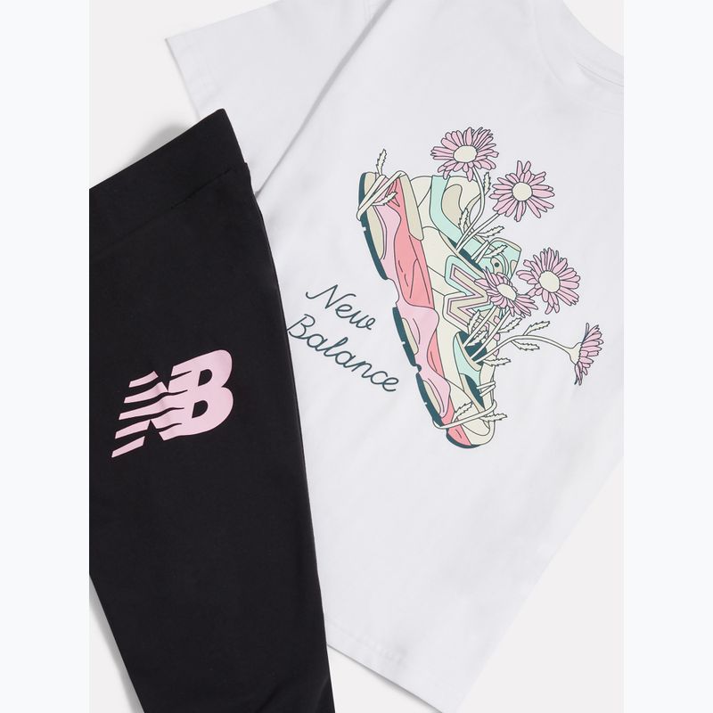 Детски комплект New Balance Floral Shoe Graphic Tee and Legging nb bright white 11