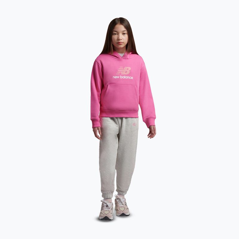 Детски суитшърт New Balance FT Stacked Logo Hoodie pink satin 2