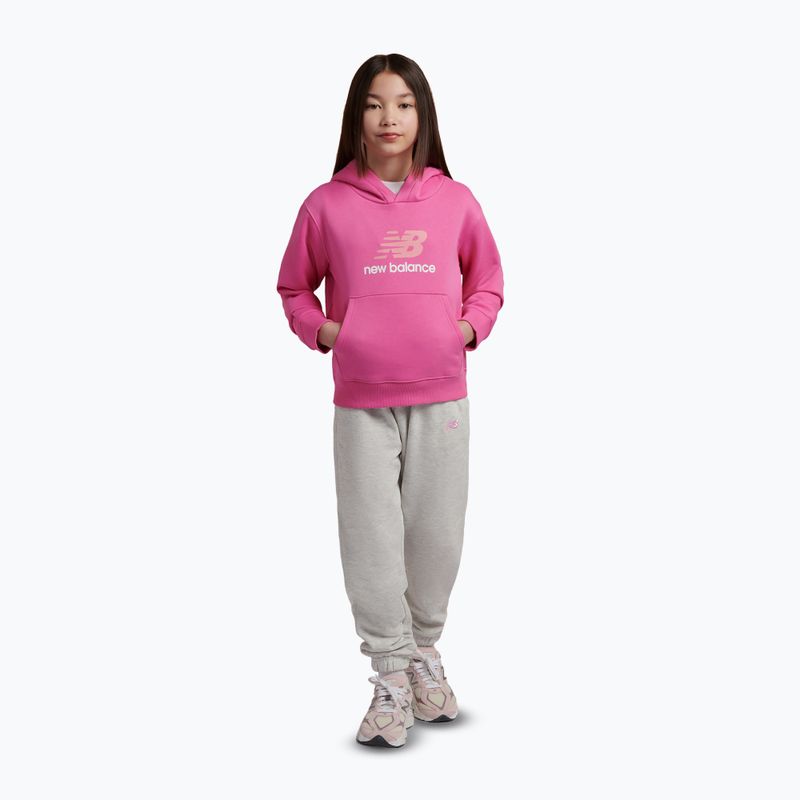Детски суитшърт New Balance FT Stacked Logo Hoodie pink satin 6