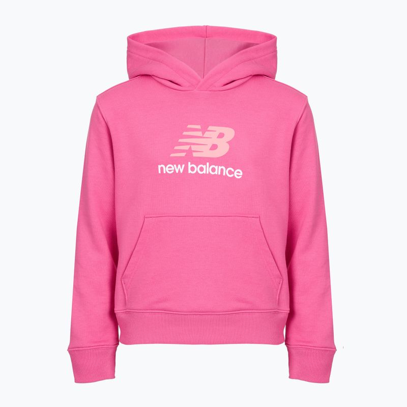 Детски суитшърт New Balance FT Stacked Logo Hoodie pink satin 7