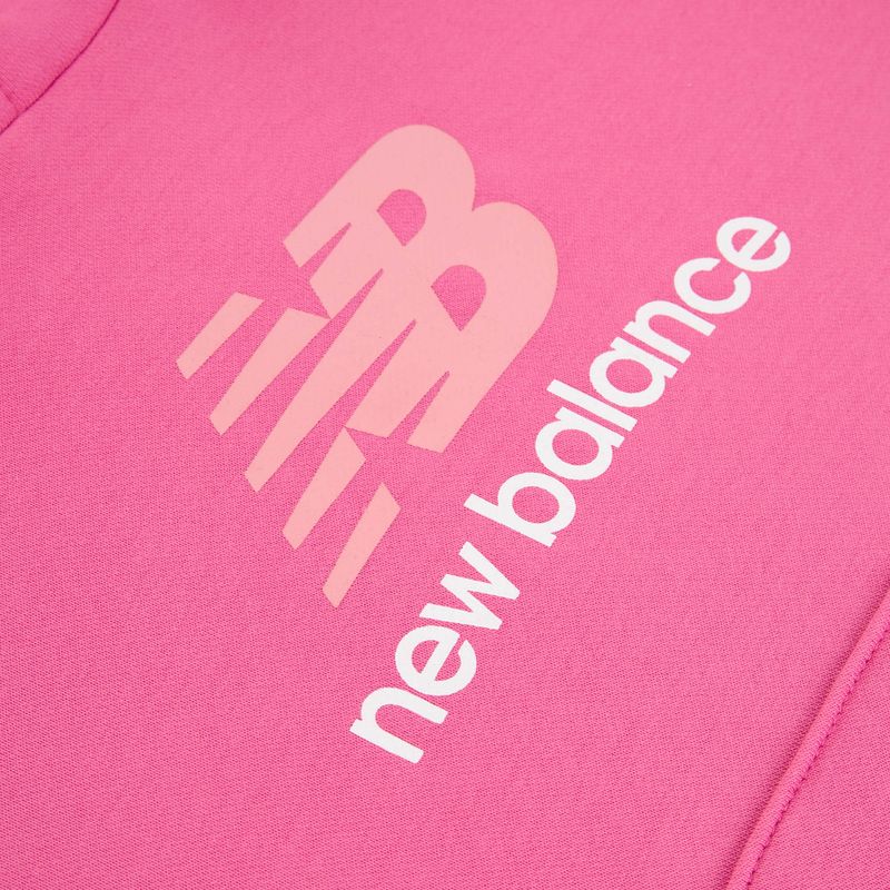 Детски суитшърт New Balance FT Stacked Logo Hoodie pink satin 9