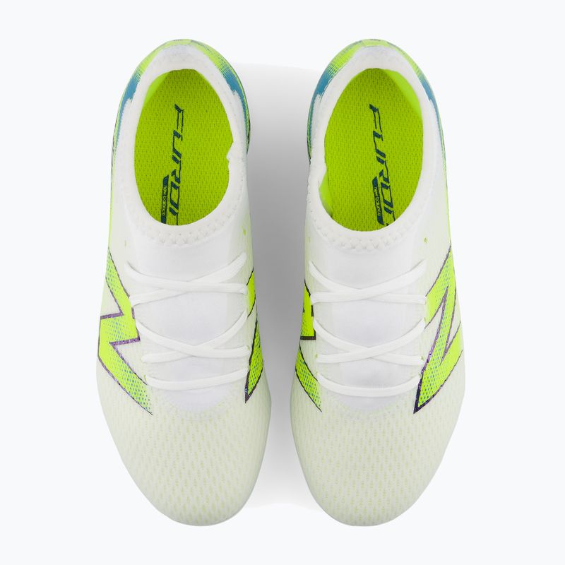 Детски футболни обувки New Balance Furon Team V9 FG white/alkaline green 6
