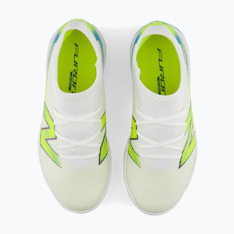 Детски футболни обувки New Balance Furon Team V9 TF white/alkaline green 6