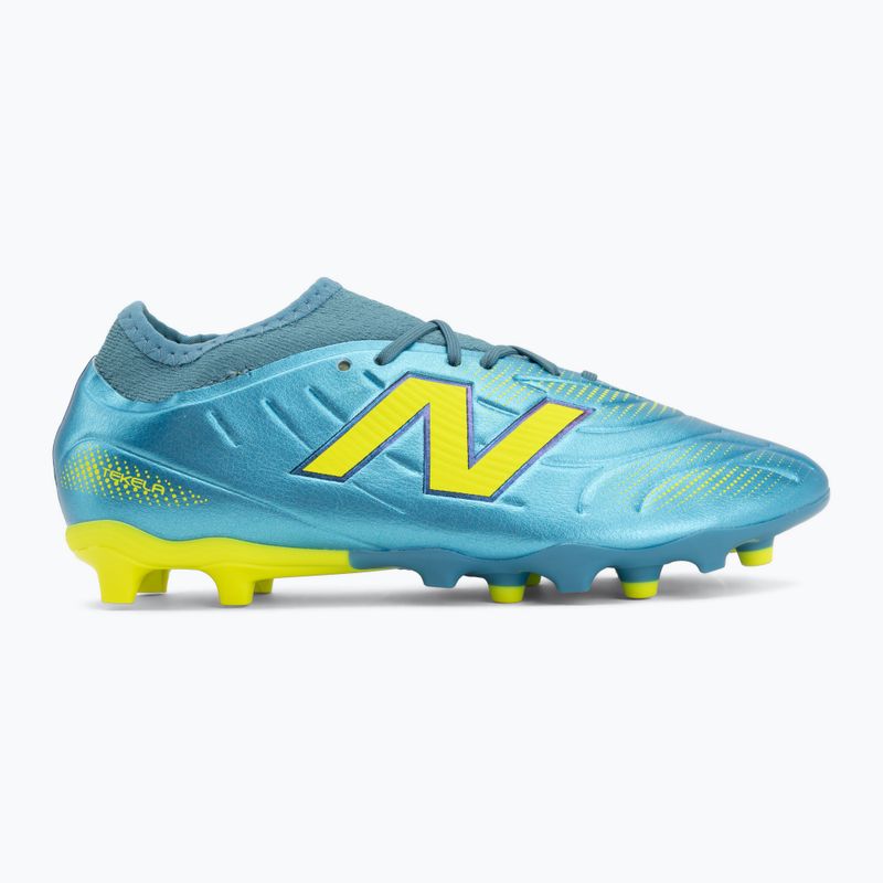 Детски футболни обувки New Balance Tekela Team V5 FG metallic blue/alkaline green 2