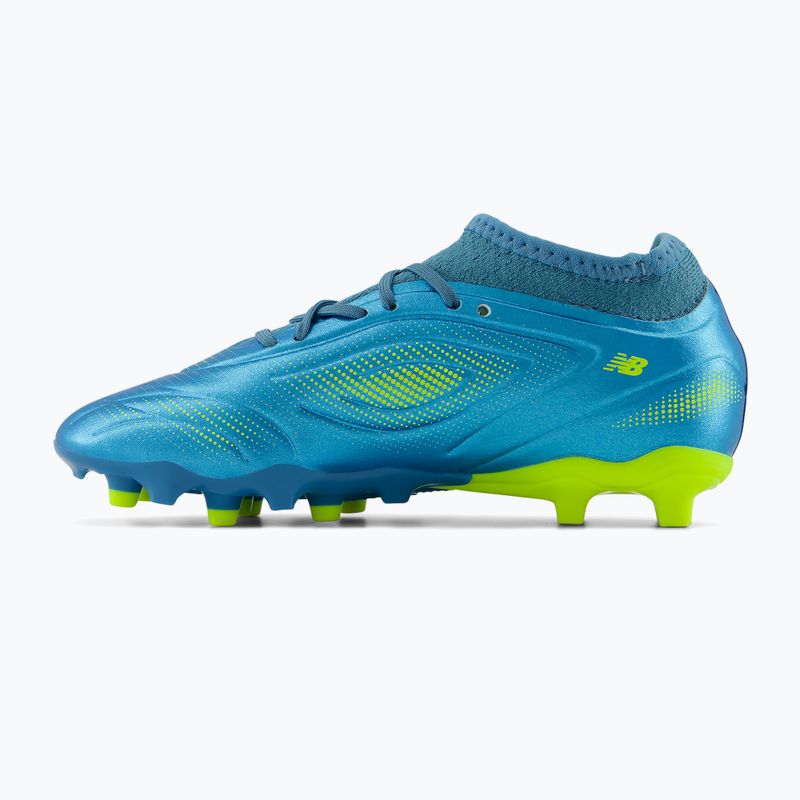 Детски футболни обувки New Balance Tekela Team V5 FG metallic blue/alkaline green 3