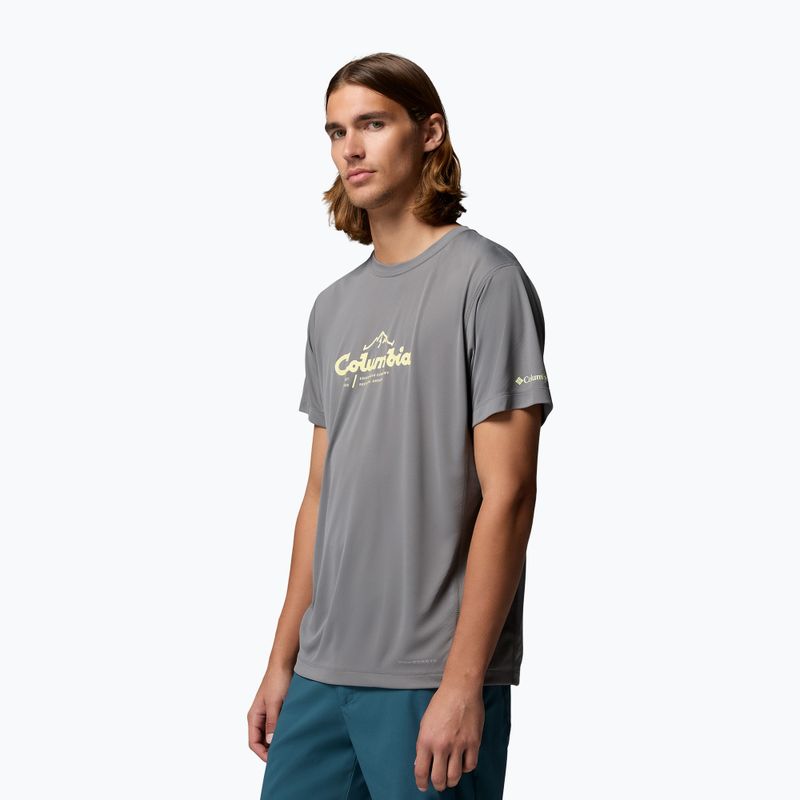 Мъжка тениска Columbia Zero Rules Light Graphic Crew city grey/scripted peaks 4