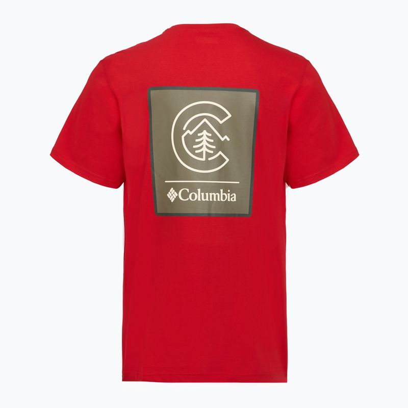 Мъжка тениска Columbia CSC Basic Logo Back Tee mountain red/linework c badge 2