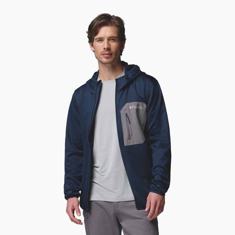 Мъжки трекинг суитшърт Columbia Tall Heights Hdd Grid Fleece Full Zip collegiate navy/city grey 4