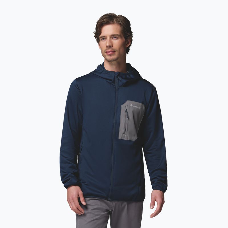 Мъжки трекинг суитшърт Columbia Tall Heights Hdd Grid Fleece Full Zip collegiate navy/city grey 5