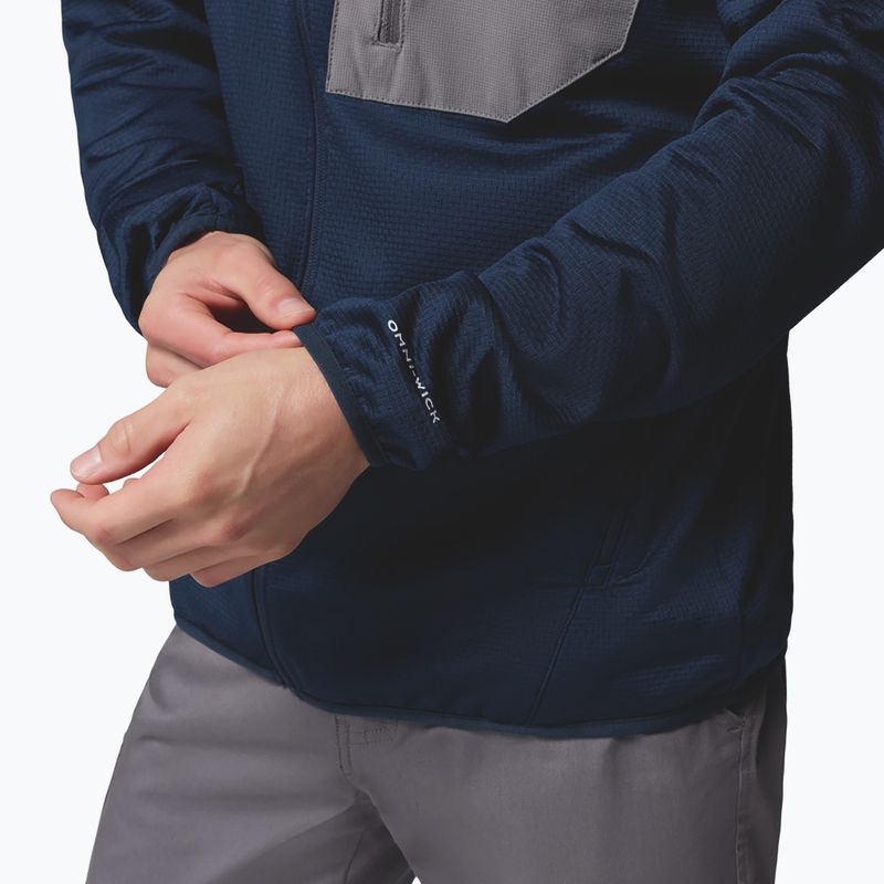 Мъжки трекинг суитшърт Columbia Tall Heights Hdd Grid Fleece Full Zip collegiate navy/city grey 7