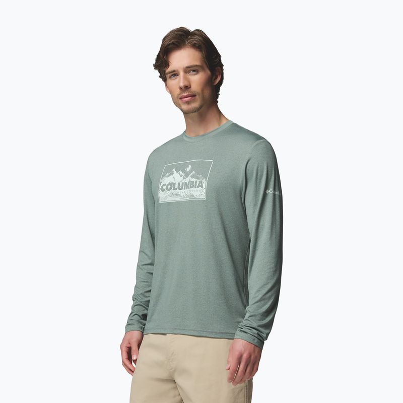 Мъжка блуза с дълъг ръкав  Columbia Parsons Point LS Graphic Tee sedona sage heather framed peakscape 4