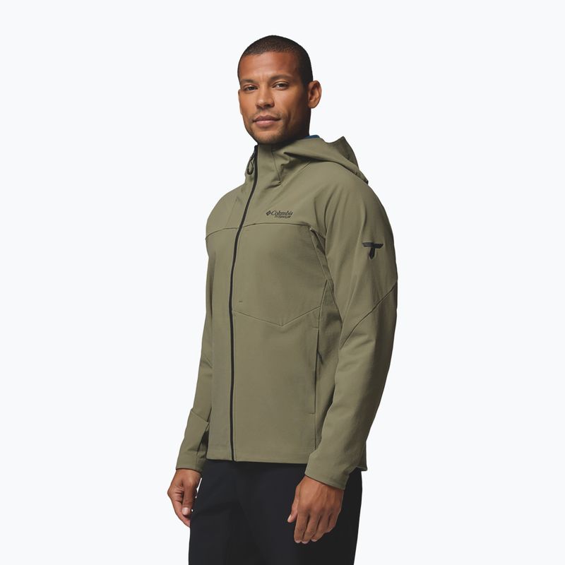 Мъжко софтшел яке Columbia Tennen Mountain Hooded Softshell stone green 5