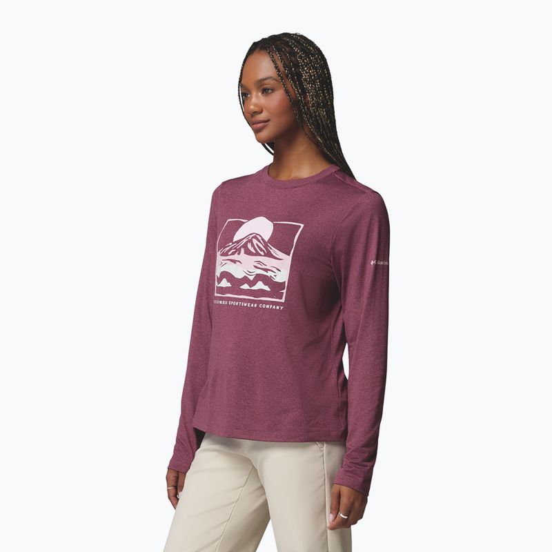Дамска блуза с дълъг ръкав Columbia Parsons Point LS Graphic Tee antique mauve heather/all terrain 4