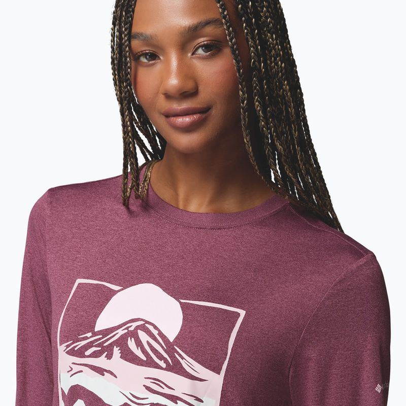 Дамска блуза с дълъг ръкав Columbia Parsons Point LS Graphic Tee antique mauve heather/all terrain 5